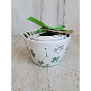 Rae Dunn NEW clover dry cup measuring St Patrick's Day white green